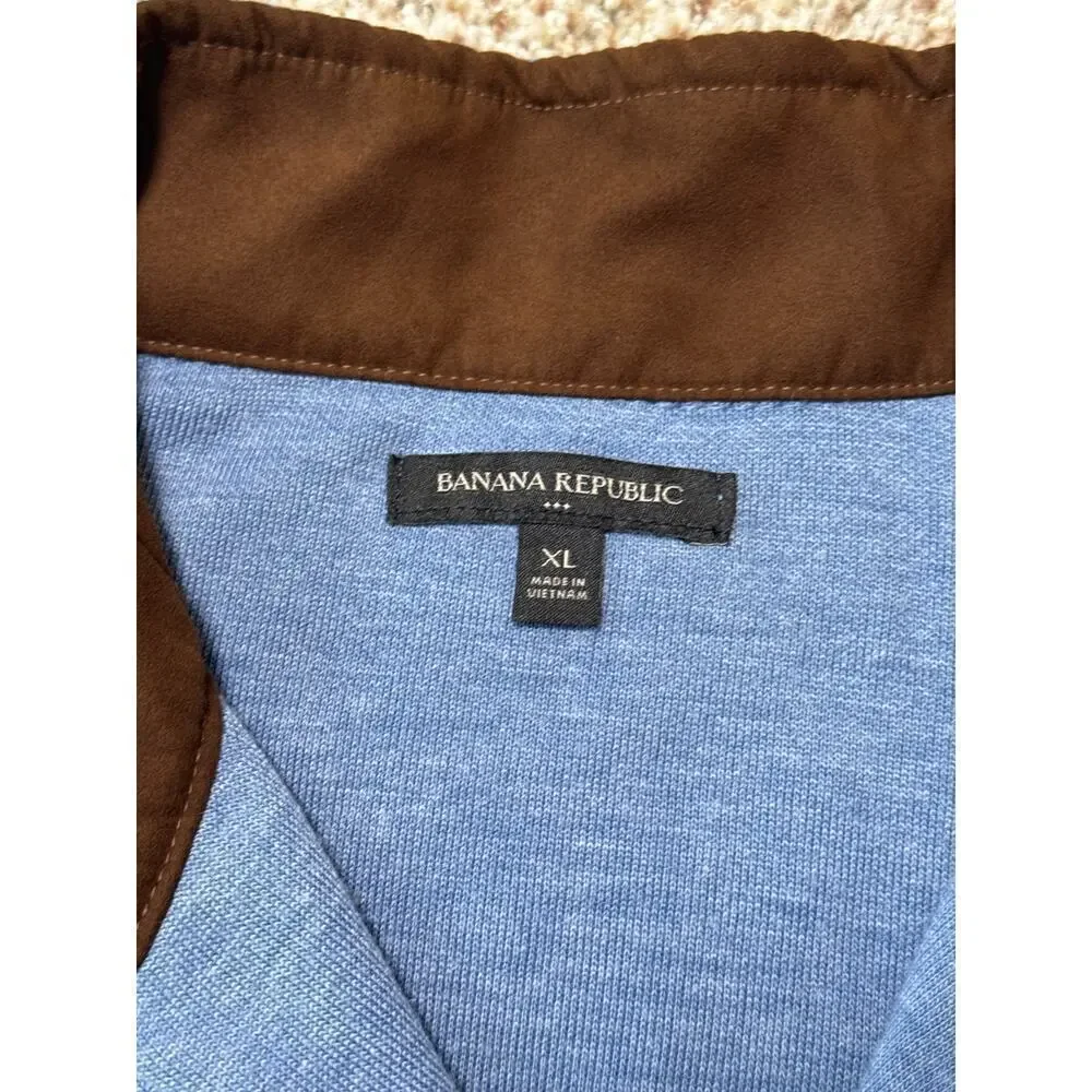 Banana Republic Full zip, Lightweight Sweater w/ Brown trim, size men's XL